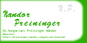nandor preininger business card